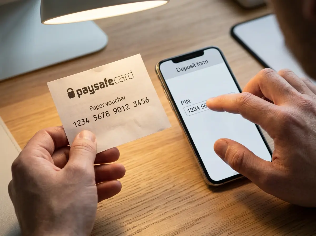 Paysafecard 16 jegyű PIN bevitele a fogadóiroda befizetési menüjében