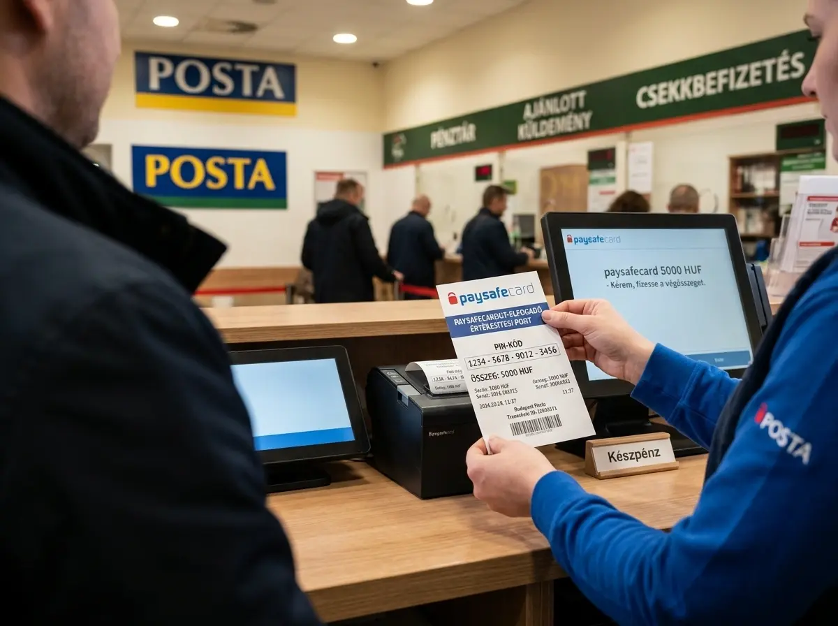 Paysafecard értékesítési pont magyar postán — váucser vásárlás készpénzzel
